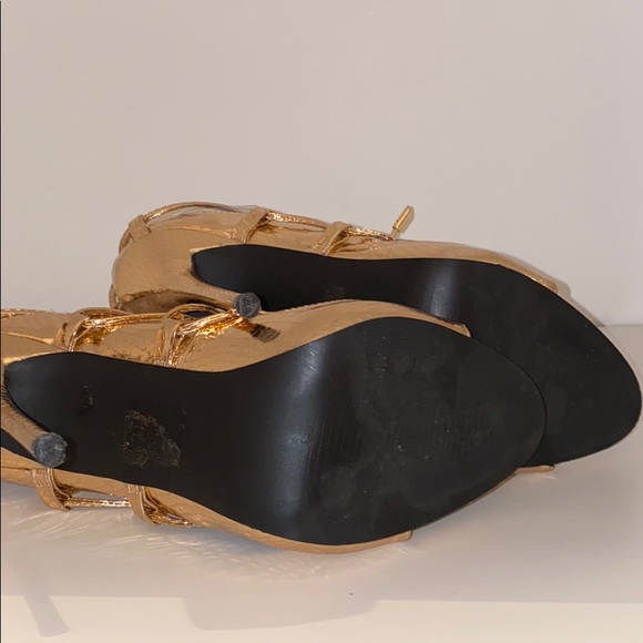 Rose Gold Lacey stiletto heels - Picture 6 of 6